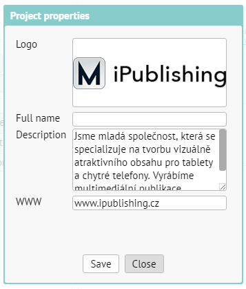 Publisher settings