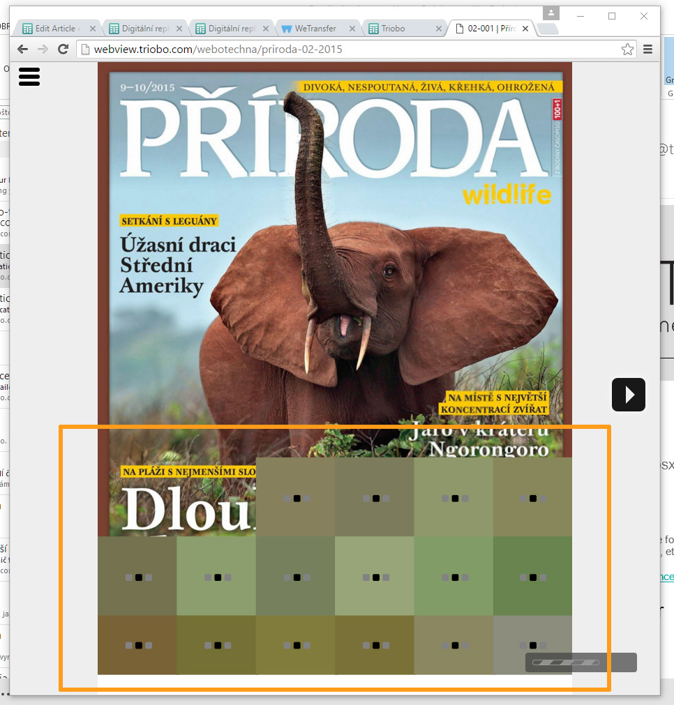 Načítání webview repliky Triobo