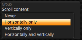 Dialog with scrolling setup